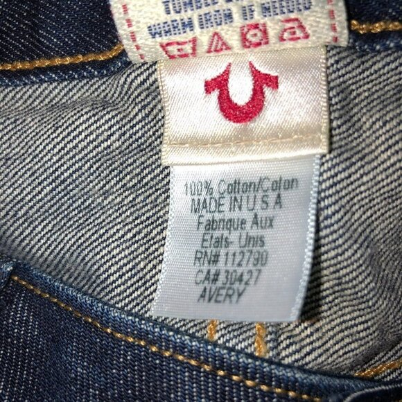 True Religion Avery Womens Size 26 Dark Wash Pockets Straight Leg Denim Jeans - Picture 14 of 15